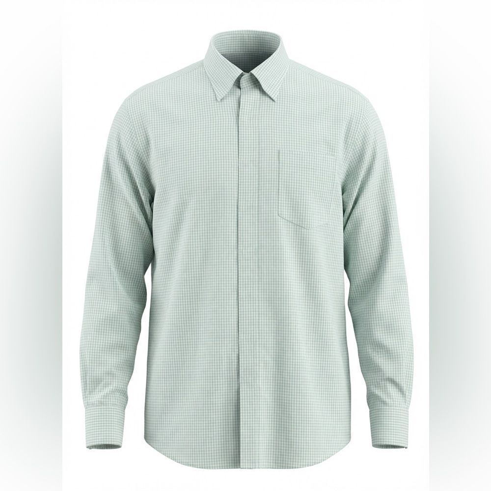 PETER MILLAR MENS BUTTON DOWN SHIRT SIZE XXL LIGHT GREEN (MINT) WHITE CHECK